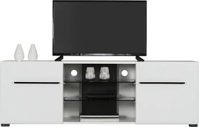 Έπιπλο Τηλεόρασης Trentino TV 150 Λευκό - Μαύρο - Λευκή Λάκα 150x41,5x49,5 εκ. 150x41.5x49.5 εκ.