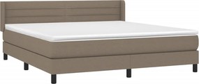 vidaXL Κρεβάτι Boxspring με Στρώμα Taupe 180x200 εκ. Υφασμάτινο