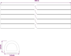vidaXL Αυτοκόλλητη σφραγίδα παραθύρου Μαύρο 14 x 12 mm 100 μ