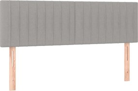 vidaXL Κρεβάτι Boxspring με Στρώμα Ανοιχτό Γκρι 140x200 εκ. Υφασμάτινο