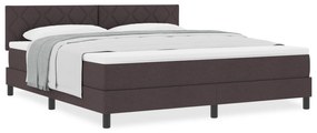 vidaXL Κρεβάτι Κουτιού με Στρώμα Σκούρο Καφέ 180x200 cm Ύφασμα