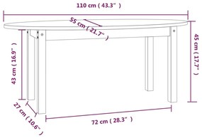 Τραπεζάκι Σαλονιού 110 x 55 x 45 εκ. από Μασίφ Ξύλο Πεύκου - Καφέ