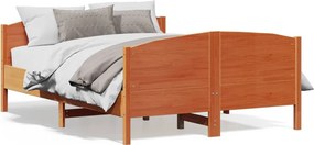 vidaXL Σκελετός Κρεβ. Χωρίς Στρώμα Καφέ Κεριού 150x200 εκ Μασίφ Πεύκο