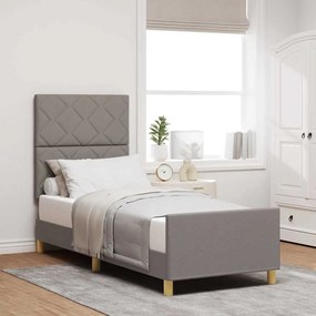 vidaXL Σκελετός Κρεβατιού με κεφαλάρι Taupe 80 x 200 cm ύφασμα