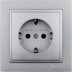 Πρίζα σούκο Mono Electric ασημί σειρά Despina Metallic