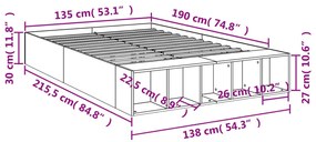 ΠΛΑΙΣΙΟ ΚΡΕΒΑΤΙΟΥ ΚΑΦΕ ΔΡΥΣ 135X190 ΕΚ. ΕΠΕΞΕΡΓΑΣΜΕΝΟ ΞΥΛΟ 3280593