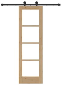 vidaXL Συρόμενη Πόρτα ORKDAL Καφέ 61 x 198.5 εκ. Ξύλο και μέταλλο