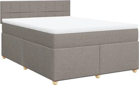 vidaXL Κρεβάτι Boxspring με Στρώμα Taupe 160x200 εκ. Υφασμάτινο