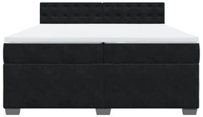 vidaXL Κρεβάτι Boxspring με Στρώμα Μαύρο 200x200 εκ. Βελούδινο