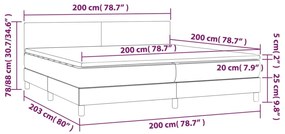 Κρεβάτι Boxspring με Στρώμα Taupe 200x200 εκ. Υφασμάτινο - Μπεζ-Γκρι