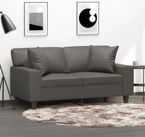 vidaXL Μαξιλάρια Διακοσμητικά 2 τεμ. Γκρι 40 x 40 εκ. Συνθετικό Δέρμα