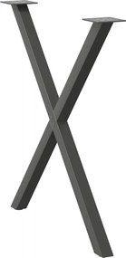 vidaXL Πόδια Τραπεζαρίας σε Σχήμα Χ 2 τεμ. Ανθρακί 70x(72-73) εκ. Ατσάλι