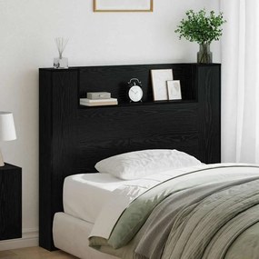 vidaXL Κεφαλάρι αποθήκευσης με LED Μαύρη Δρυς Επεξεργασμένο Ξύλο