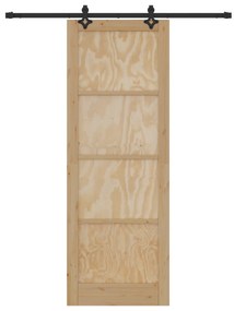 vidaXL Πόρτα  Συρόμενη με Σετ Εξαρτημάτων 83x232 cm Συμπαγές Ξύλο Πεύκου