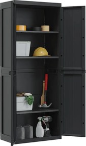 vidaXL Ντουλάπι Αποθ. Εξ. Χώρου Μαύρο 65x37x165εκ. Πολυπροπυλένιο