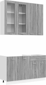 vidaXL Μονάδα κουζίνας LYON 4 pcs Γκρι Sonoma Επεξεργασμένο Ξύλο