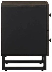 vidaXL Κομοδίνο Μαύρο 40 x 33 x 46 εκ. από Μασίφ Ξύλο Μάνγκο
