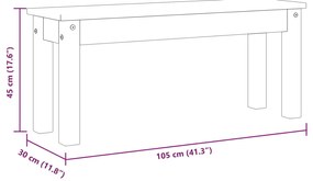 Πάγκος Τραπεζαρίας Panama Γκρι 105x30x45 εκ. Μασίφ Ξύλο Πεύκου - Γκρι