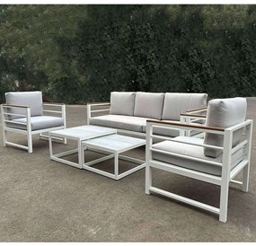 Σαλόνι Κήπου Marilian (Σετ 5Τμχ) Ε6871,2 White-Grey 5 Θέσεων