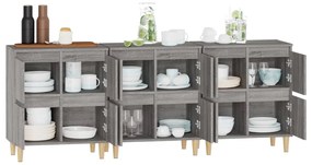 vidaXL Ντουλάπι 3 τεμ. Γκρι Sonoma 60x35x70 εκ. από Επεξεργασμένο Ξύλο
