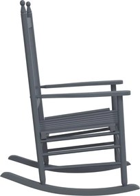 vidaXL Πολυθρόνες Κουνιστές Καμπυλωτά Καθίσματα 2Τεμ. Γκρι Μασίφ Λεύκα