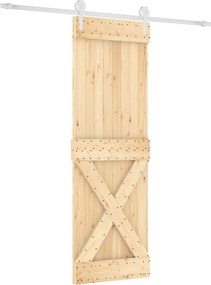 vidaXL Συρόμενη Πόρτα Φυσικό και Λευκό 70 x 210 cm