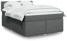 ΚΡΕΒΑΤΙ BOXSPRING ΜΕ ΣΤΡΩΜΑ ΣΚΟΥΡΟ ΓΚΡΙ 140X190 ΕΚ. ΥΦΑΣΜΑΤΙΝΟ 3288983