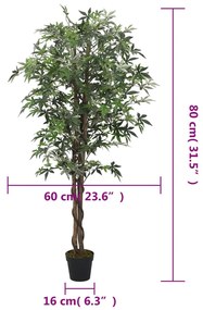 vidaXL Δέντρο Σφενδάμου Τεχνητό 224 Φύλλα Πράσινο 80 εκ.