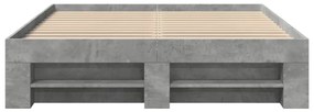 vidaXL Πλαίσιο Κρεβατιού Γκρι Σκυροδέματος 140x200 εκ. Επεξεργ. Ξύλο