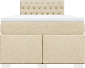 vidaXL Κρεβάτι Boxspring με Στρώμα Κρεμ 120x190 εκ. Υφασμάτινο
