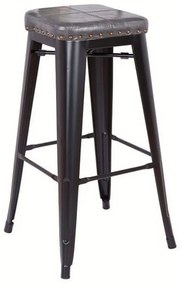 Σκαμπό Μπαρ Relix Black Matte/Dark Grey Ε5190P,12M 43x43x78cm Metal, Technoderma