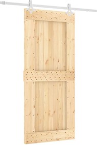 vidaXL Συρόμενη Πόρτα Φυσικό και Λευκό 90 x 210 cm