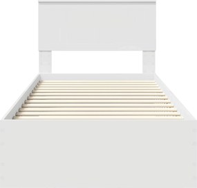 vidaXL Σκελετός Κρεβατιού Λευκό 90 x 190 cm Επεξεργασμένο ξύλο