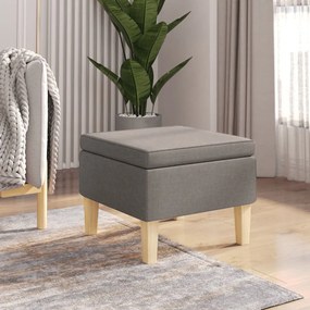 vidaXL Σκαμπό με Ξύλινα Πόδια Taupe Υφασμάτινο