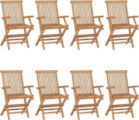 vidaXL Καρέκλες Κήπου 8 τεμ. από Μασίφ Ξύλο Teak