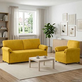 vidaXL Σετ Καναπέ 2 τμχ. Κίτρινο Βελούδο