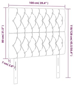 Κεφαλάρι Κρεβατιού LED Σκούρο Γκρι 100x7x118/128 εκ. Βελούδινο 3122803