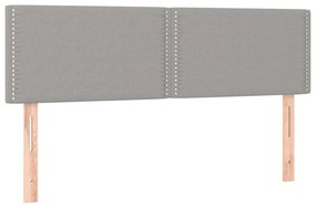 vidaXL Κρεβάτι Boxspring με Στρώμα &amp; LED Αν.Γκρι 140x190εκ. Υφασμάτινο