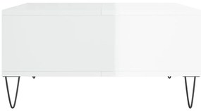 vidaXL Τραπεζάκι Σαλονιού Γυαλ. Λευκό 60x60x30 εκ. Επεξεργασμένο Ξύλο