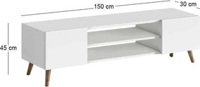 Έπιπλο τηλεόρασης Etna λευκό 150x30x45εκ