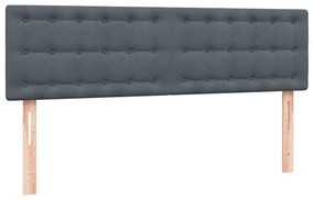 Κρεβάτι Boxspring με Στρώμα Σκούρο Γκρι 140x210 εκ. Βελούδινο - Γκρι