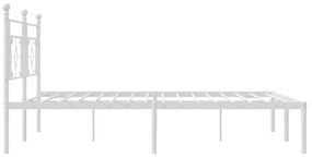 vidaXL Πλαίσιο Κρεβατιού με Κεφαλάρι Λευκό 200 x 200 εκ. Μεταλλικό