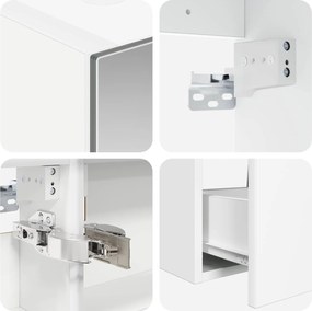 vidaXL Σετ Επίπλων Μπάνιου 4 pcs Λευκό Επεξεργασμένο Ξύλο και Γυαλί