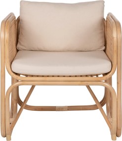 ΠΟΛΥΘΡΟΝΑ WENDY HM9816 RATTAN ΣΕ ΦΥΣΙΚΟ ΧΡΩΜΑ-ΛΕΥΚΑ ΜΑΞΙΛΑΡΙΑ 73x72x84Yεκ.