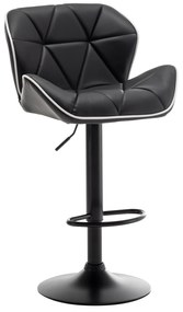 Σκαμπό Bar ArteLibre DRASH Με Πλάτη Πτυσσόμενο Μαύρο PU/Μέταλλο 54x52x87-109cm