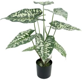 Τεχνητό Φυτό Σε Κασπώ Αλοκασία 04-20022-3 58cm Green Marhome Συνθετικό Υλικό