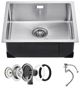 VEVOR 50cm Kitchen Sink Undermount Single Bowl Drop-In Basin Stainless Steel Bar