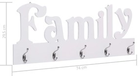 vidaXL Κρεμάστρα Τοίχου «FAMILY» 74 x 29,5  εκ.