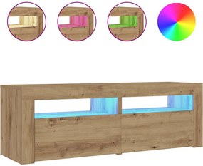 vidaXL Κομοδίνα με LED 2 τεμ. τεχνίτης Δρυς 60 x 35 x 40 εκ.