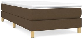 vidaXL Κρεβάτι Boxspring με Στρώμα Σκούρο Καφέ 90x200 εκ. Υφασμάτινο